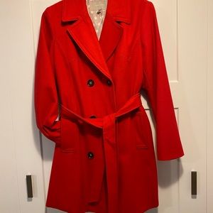 Banana Republic Red Wool Blend Coat
